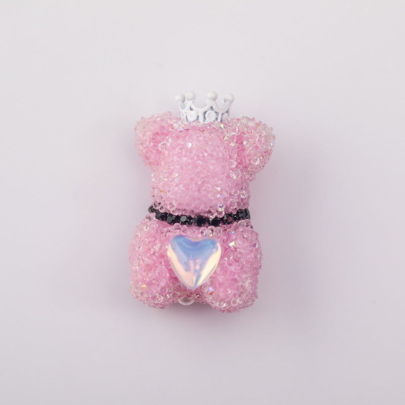 Wholesale Acrylic Full Diamond Sugar Crown Bear Pen Cap Beads
